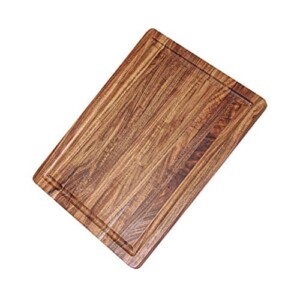 Acacia Wood Cutting Board with Juice Grooves(16" x 12" )- Wooden Chopping Board for Meat