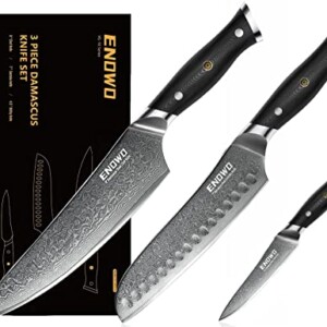 enowo Damascus Knife Set 3 PCS