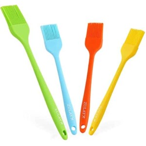 Zulay (Set of 4) Pastry Brush - Heat Resistant Silicone Basting Brush With Soft Flexible Bristles - Assorted Basting Brush Ideal For BBQ