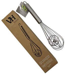 10" Small/Medium Whisk Best Wisk For Baking & Cooking – Sealed & No Water Leakage - 100% Stainless Steel – Will Never Rust & Will Last a Lifetime - Faster Whisking with VansieHome 10" Cage Whisk