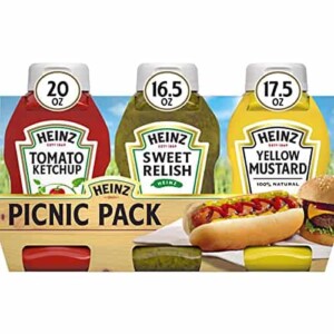 Heinz Tomato Ketchup (Sweet Relish & 100% Natural Yellow Mustard Picnic Variety Pack