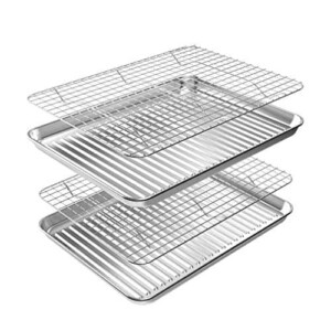 ROTTAY Baking Sheet with Rack Set (2 Pans + 2 Racks)