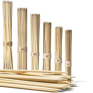 150 Bamboo Skewers For Kabobs - 25 Pieces Of 6 8 10 12 14 & 16 Inch | Wooden Skewers | Kabob Sticks | Kabob Skewers For Grilling | Skewer Sticks | Kebab Skewers | Bbq Skewers | Smores Skewers