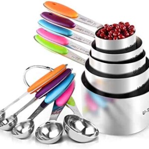 U-Taste 10 Piece Measuring Cups and Spoons Set in 18/8 Stainless Steel