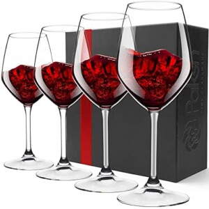 Paksh Novelty Italian Red Wine Glasses - 18 Ounce - Lead Free - Wine Glass Set of 4