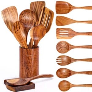 9 PCS Wooden Spoons for Cooking