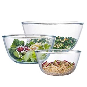 Glass Mixing Bowl Set of 3 for Kitchen