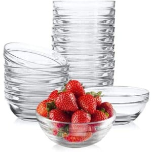 3.5 Inch Mini Meal Prep Bowls - Glass Ramekins Bowls | Stackable Clear Serving Bowls | Bowl for Salad