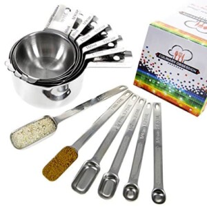 Stainless Steel Measuring Cups and Spoons Set - 12 Piece Stacking Kitchen Measuring Set