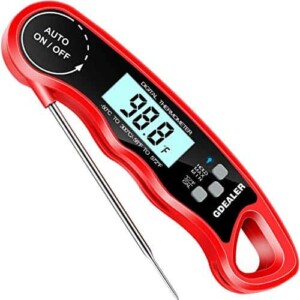 GDEALER DT09 Waterproof Digital Instant Read Meat Thermometer with 4.6" Folding Probe Calibration Function for Cooking Food Candy
