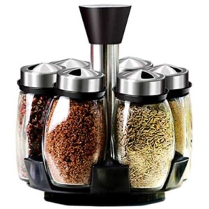 Widousy 6-Jar Revolving Spice Rack Organizer