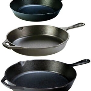 Lodge Seasoned Cast Iron 3 Skillet Bundle. 12” + 10.25” + 8” Set of 3 Cast Iron Frying Pans