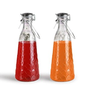 Liter Glass Water Carafe Pitcher Set of 2