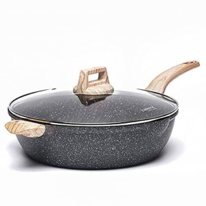 CAROTE Nonstick Deep Frying Pan with Lid