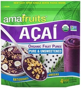 Amafruits Acai Berry Puree - Pure & Unsweetened - 144 Smoothie Packs