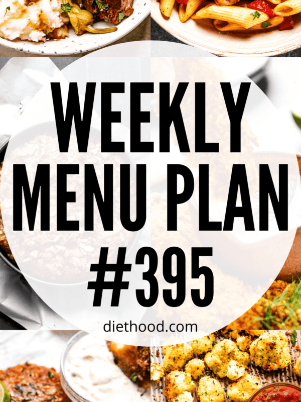 WEEKLY MENU PLAN (#395) six pictures collage