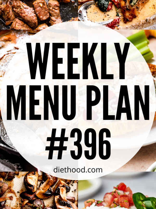 WEEKLY MENU PLAN (#396) six pictures collage