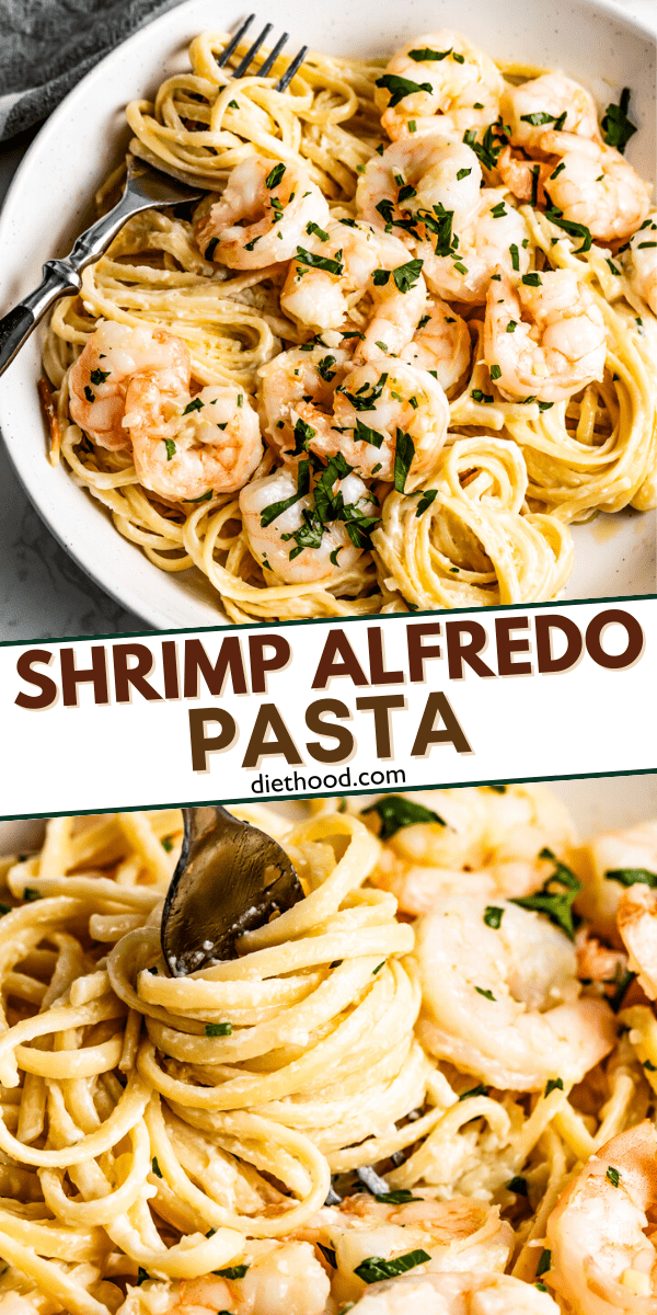 Shrimp Alfredo Linguine Pasta | Diethood