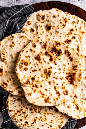 Several lavash in a kitchen towel.