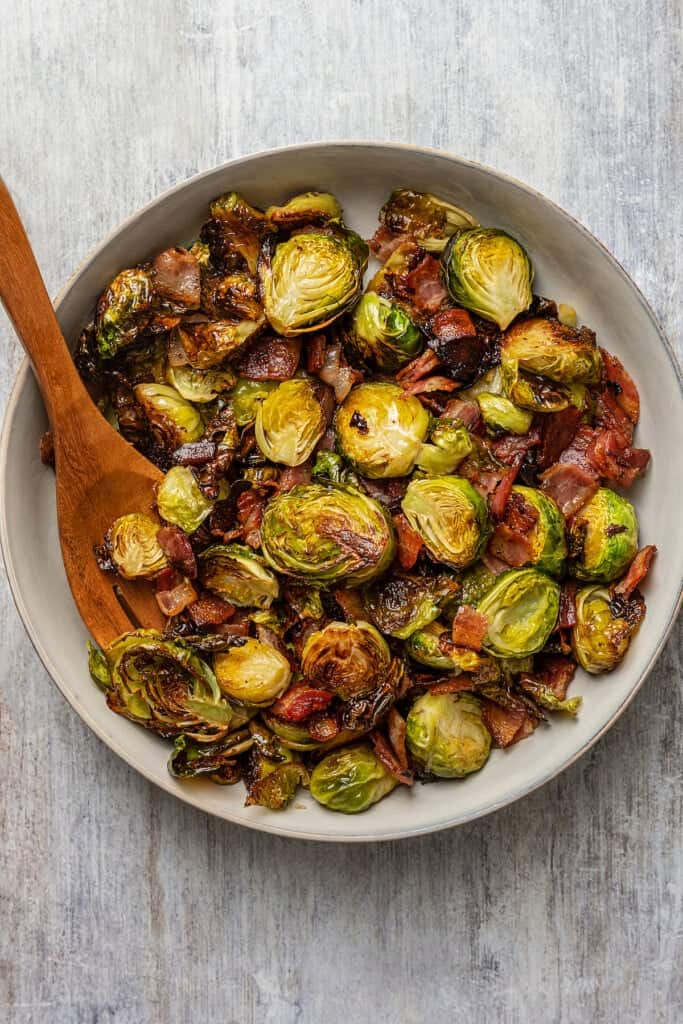 Roasted Brussels Sprouts with Bacon | Diethood