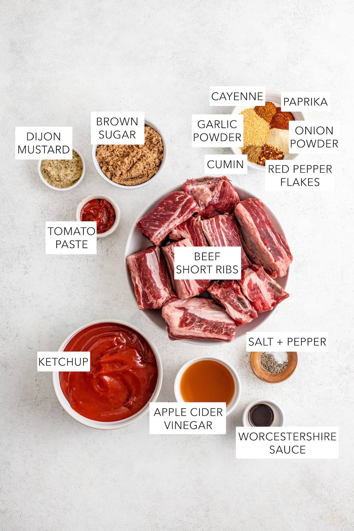 Ingredients for instant pot short ribs. 