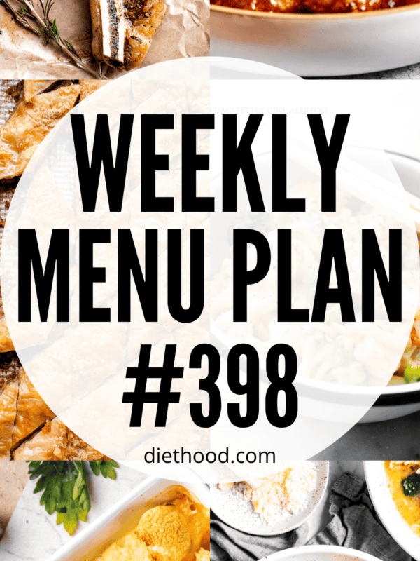 WEEKLY MENU PLAN (#398) six pictures collage