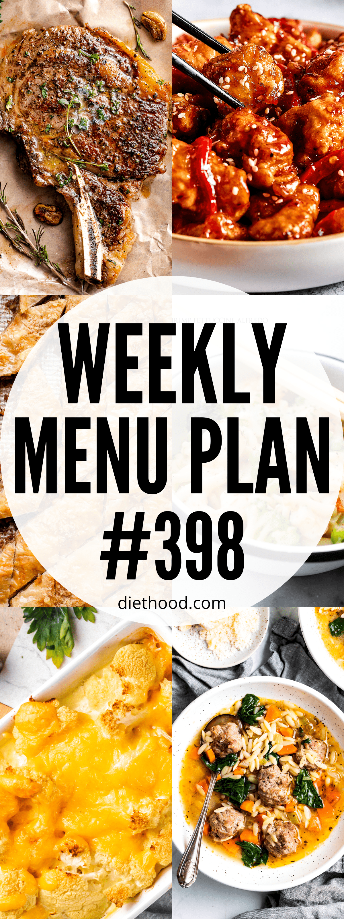 WEEKLY MENU PLAN (#398) six pictures collage