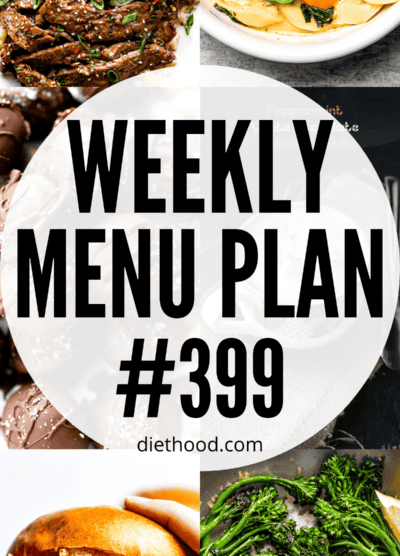 WEEKLY MENU PLAN (#399) six pictures collage
