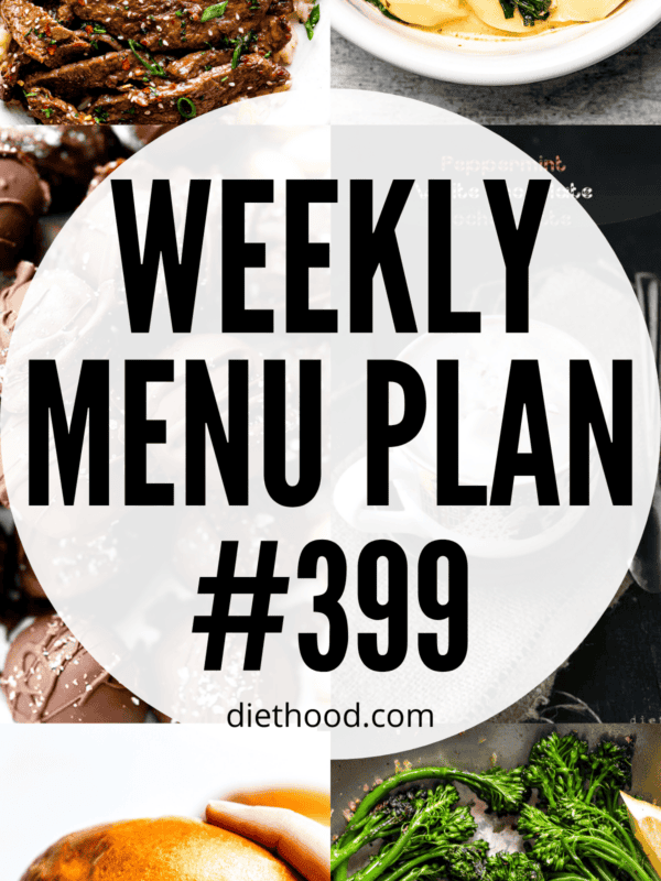 WEEKLY MENU PLAN (#399) six pictures collage