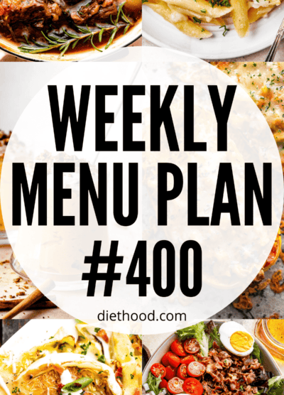 WEEKLY MENU PLAN (#400) six pictures collage