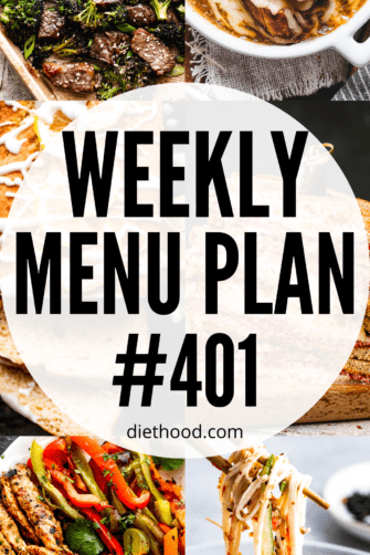 WEEKLY MENU PLAN (#401) six pictures collage