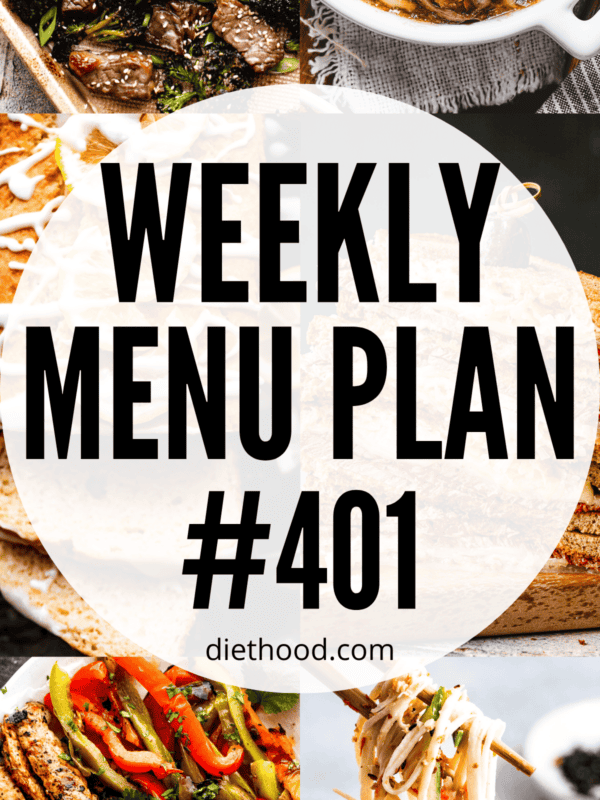 WEEKLY MENU PLAN (#401) six pictures collage