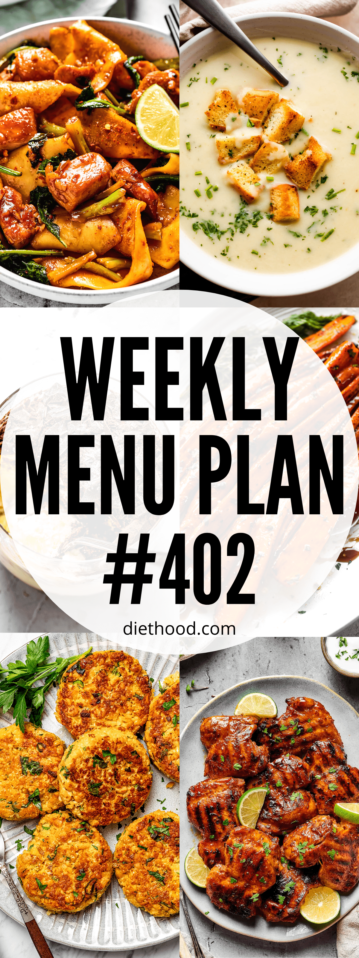 WEEKLY MENU PLAN (#402) six pictures collage