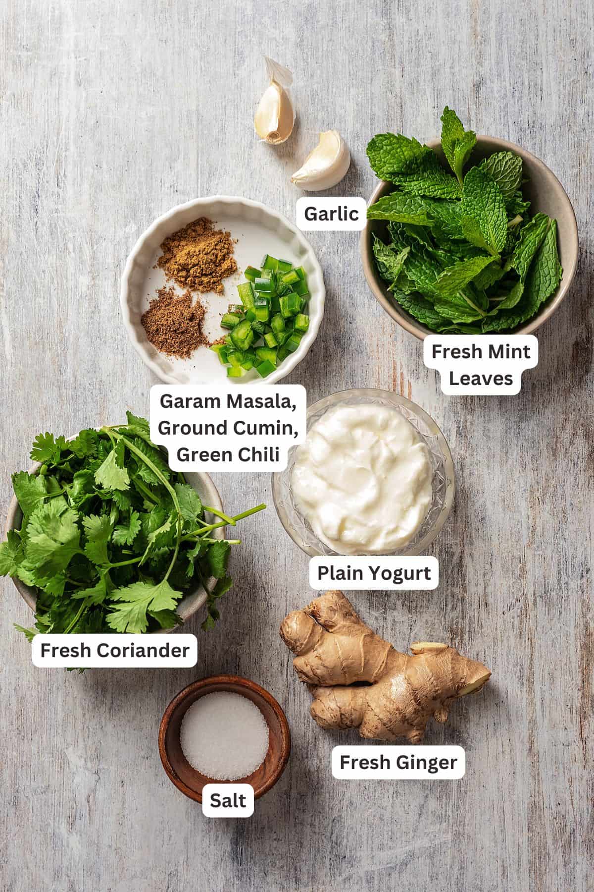 Ingredients for Indian Samosa Chaat.