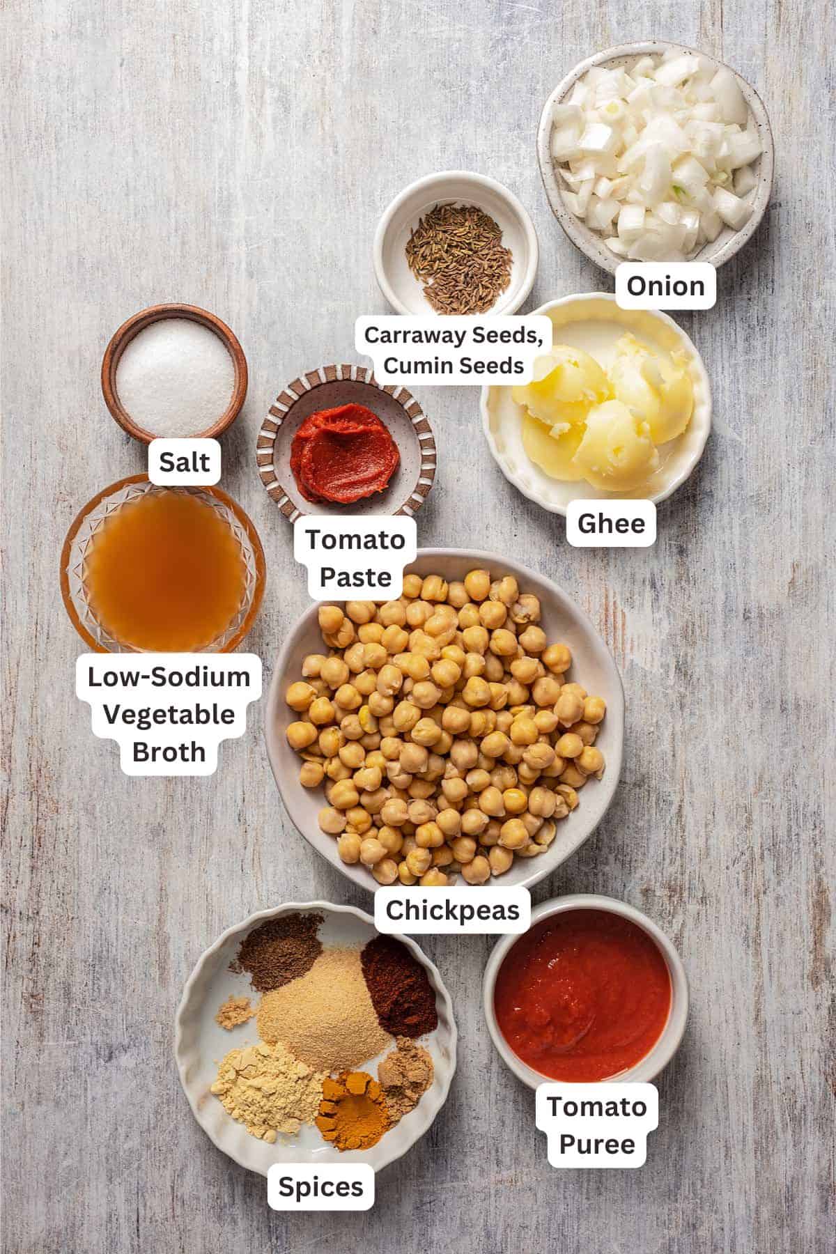 Ingredients for Indian Samosa Chaat.