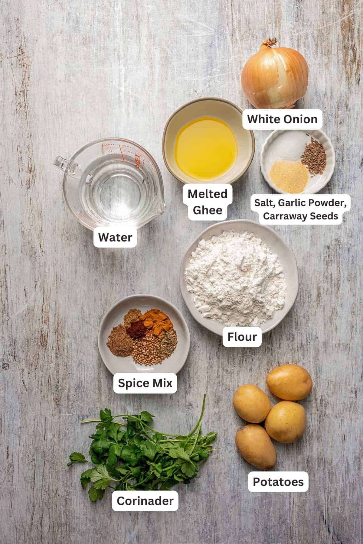 Ingredients for Samosas Recipe.