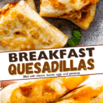 breakfast quesadillas two picture pinterest image.