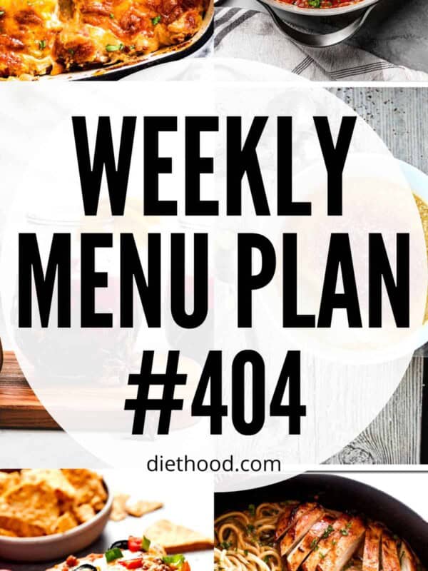 WEEKLY MENU PLAN (#404) six pictures collage