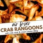 air fryer crab rangoon two picture pinterest collage image.