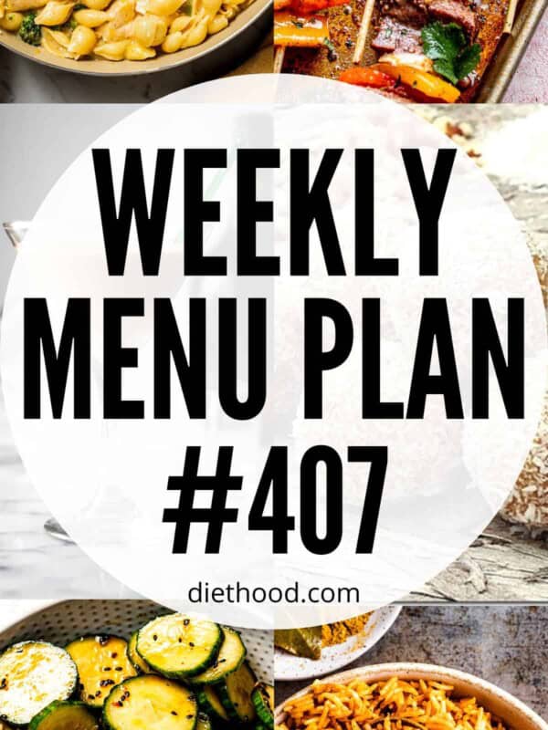 WEEKLY MENU PLAN (#407) six pictures collage
