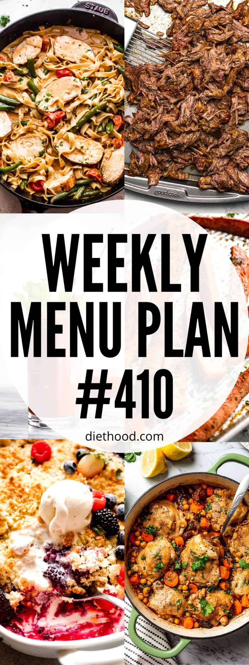 WEEKLY MENU PLAN 410 six pictures collage