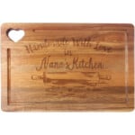 Cutting board that says Handmade With Love in Nana’s Kitchen