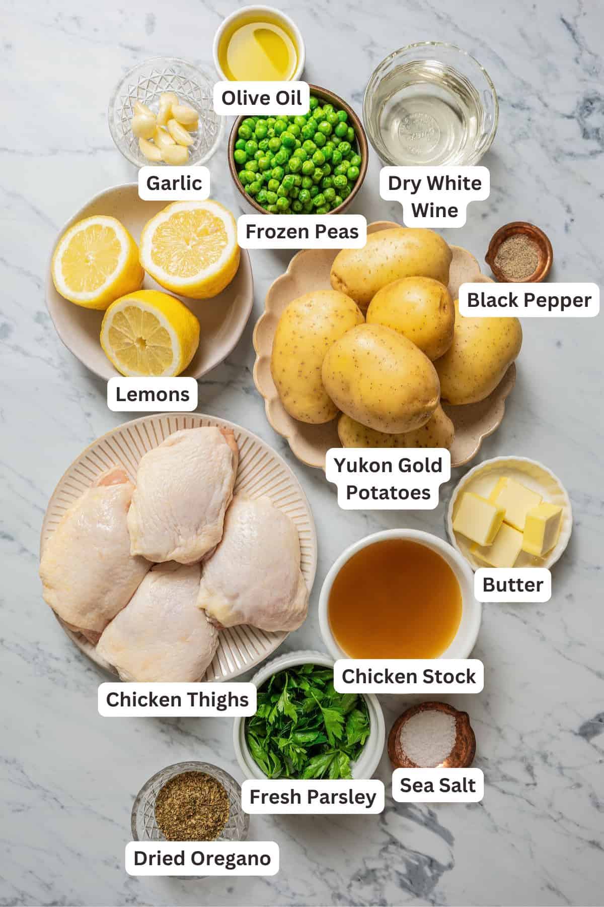 Ingredients for Chicken Vesuvio.