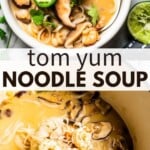 Tom yum noodle soup pinterest image.