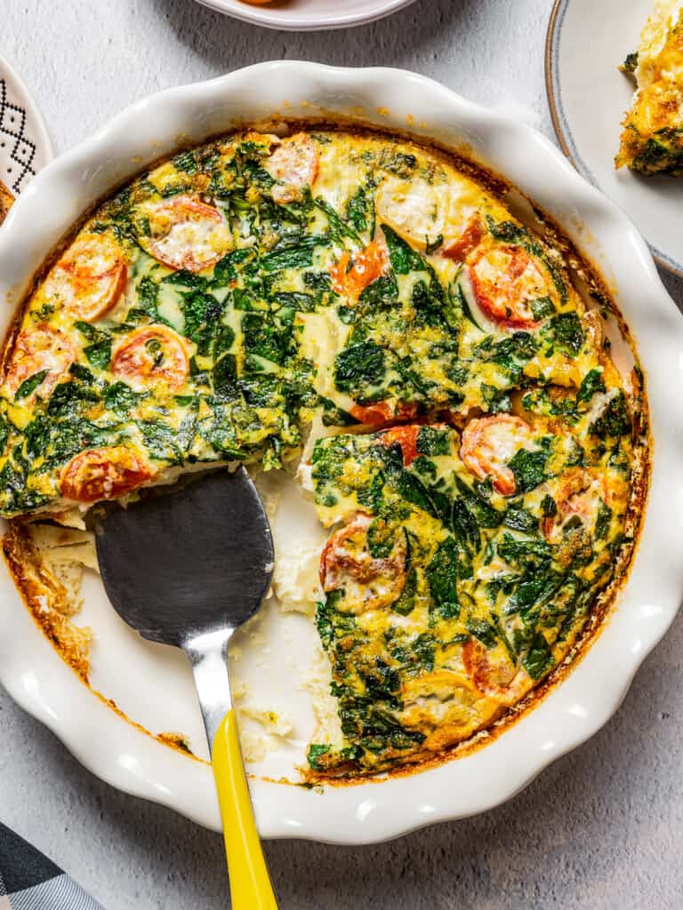 Egg White Frittata with Tomatoes and Spinach | Diethood