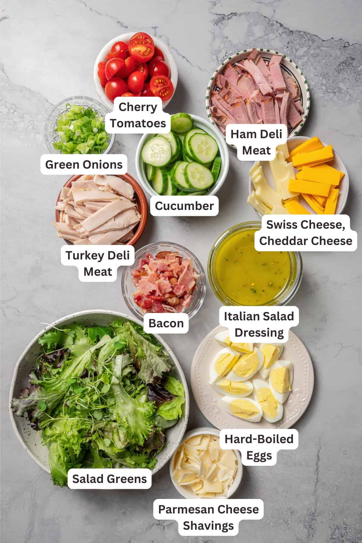 Ingredients for Chef Salad.