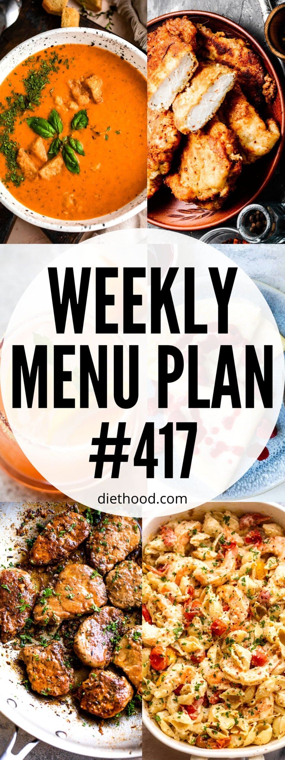 WEEKLY MENU PLAN 417 six pictures collage