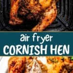 Air Fryer Cornish Hen Pinterest image.
