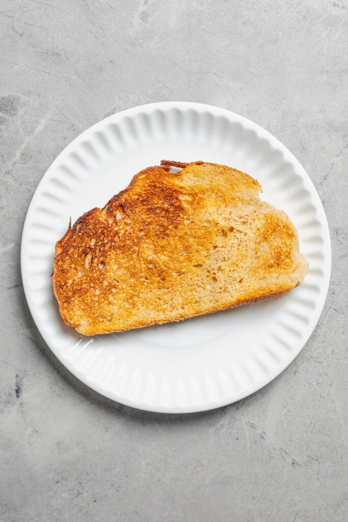 Sourdough toast on a plate.