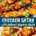 Chicken Satay Pinterest image.